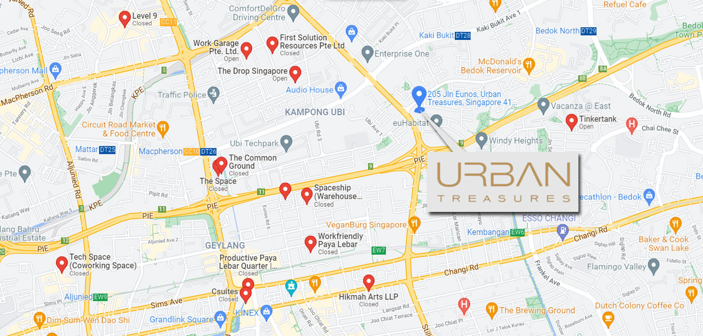 Urban Treasures' location is close to co-working hubs as well as companies and businesses