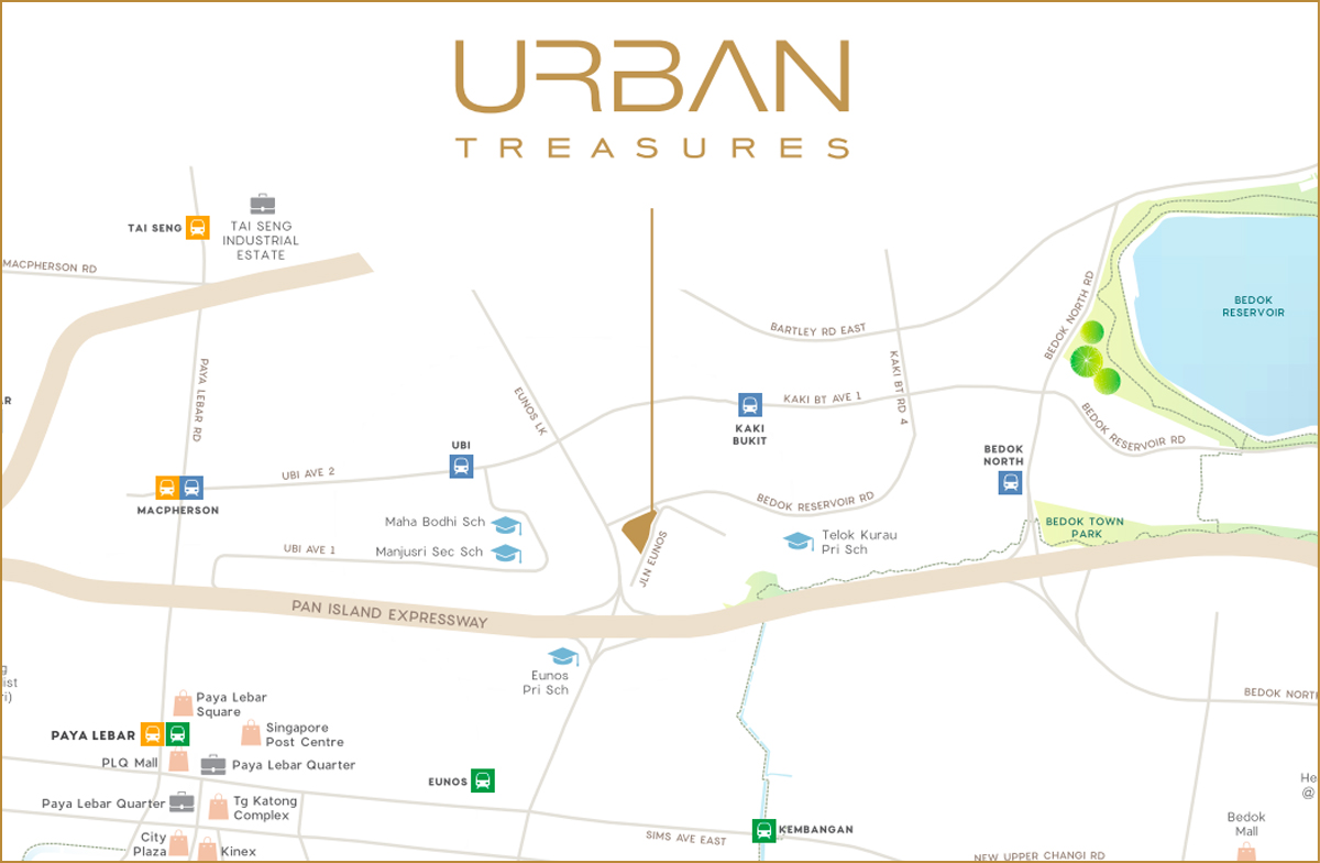List of MRT Stations in the vicinity of Urban Treasures